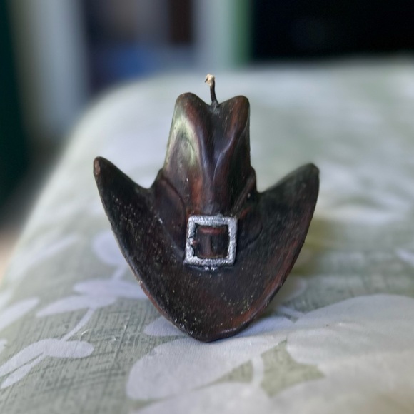 VTG Western Cowboy Cabin Hat Rustic Decorative Wax Candle Accent Art - Picture 9 of 9